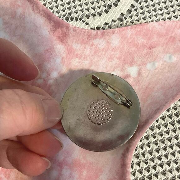 Vintage Retro Brooch Pin Beiges Blues - Picture 4 of 11